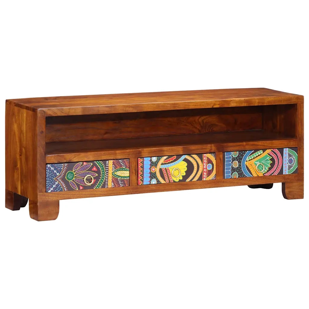 Mobile Porta TV-Mobile per TV-Credenza TV Multicolore 110x30x40 Legno Massello di Acacia 209111
