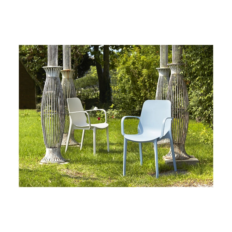 SET 4 SEDIE GINEVRA TECNOPOLIMERO CON BRACCIOLI SCAB DESIGN - Verde pistacchio 51