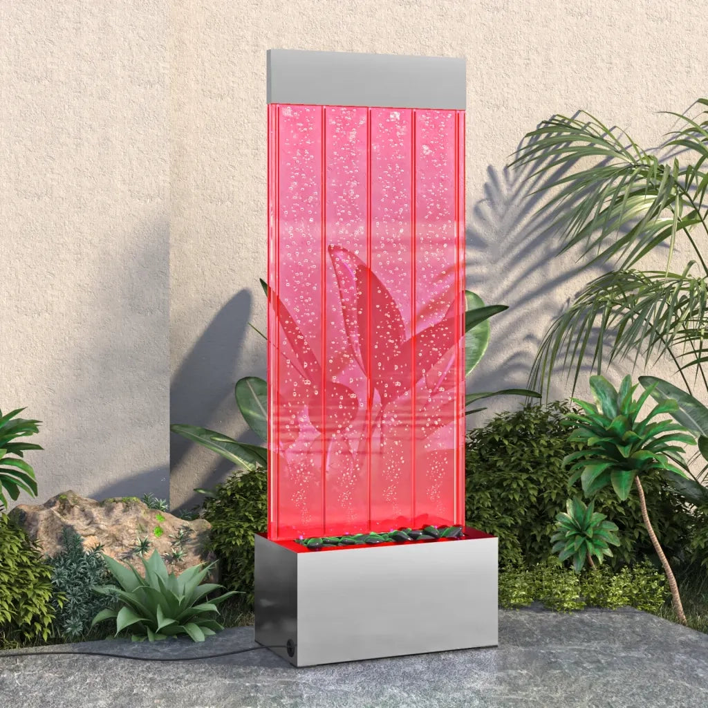 Colonna di Bolle con LED RGB Acciaio Inox e Acrilico 110 cm 151400