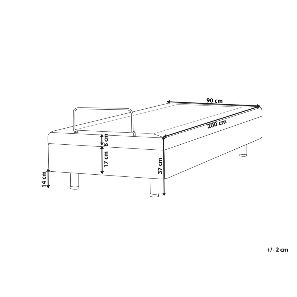 Letto singolo in bouclè bianco sporco regolabile con telecomando senza testata 90 x 200 cm stile moderno