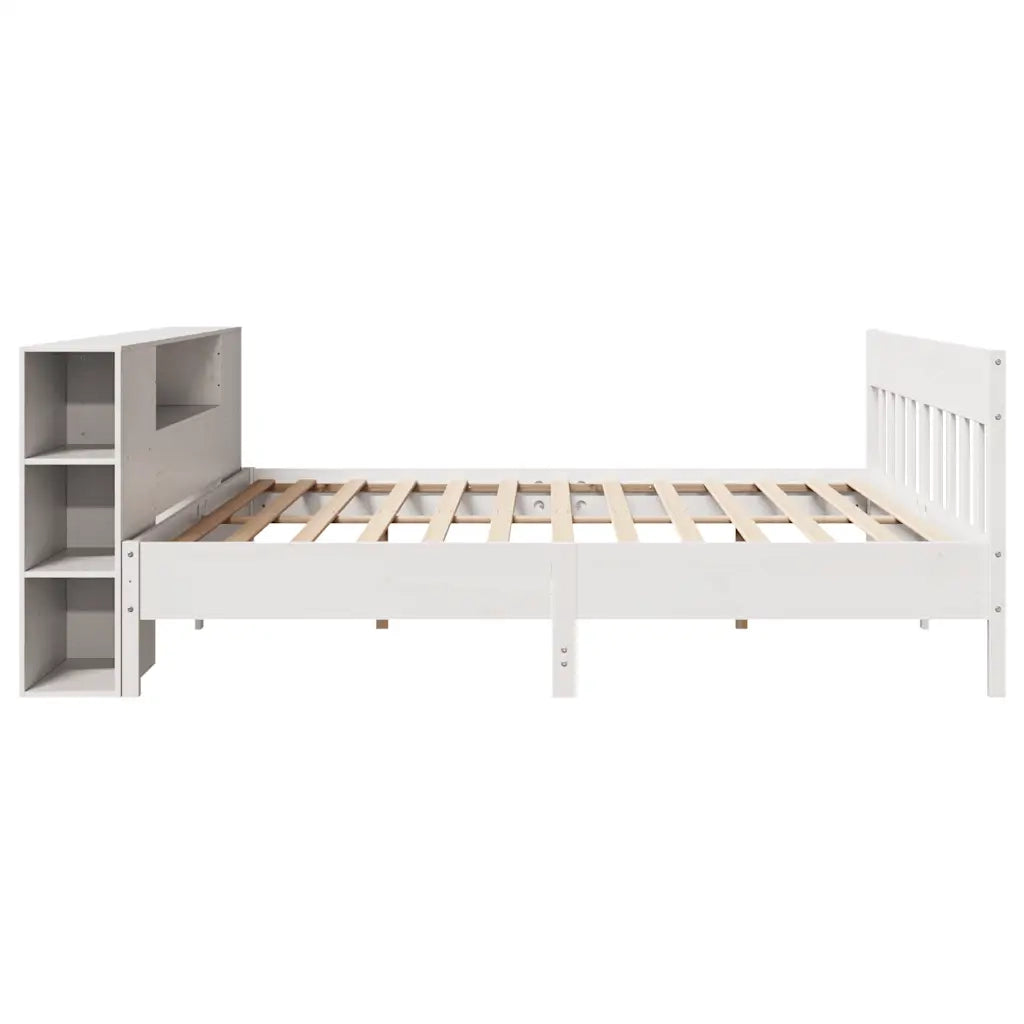 Letto Libreria senza Materasso Bianco 200x200 cm Legno di Pino 3323171