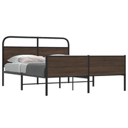 Giroletto senza Materasso in Metallo-Struttura Letto Rovere Marrone 160x200 cm 463299