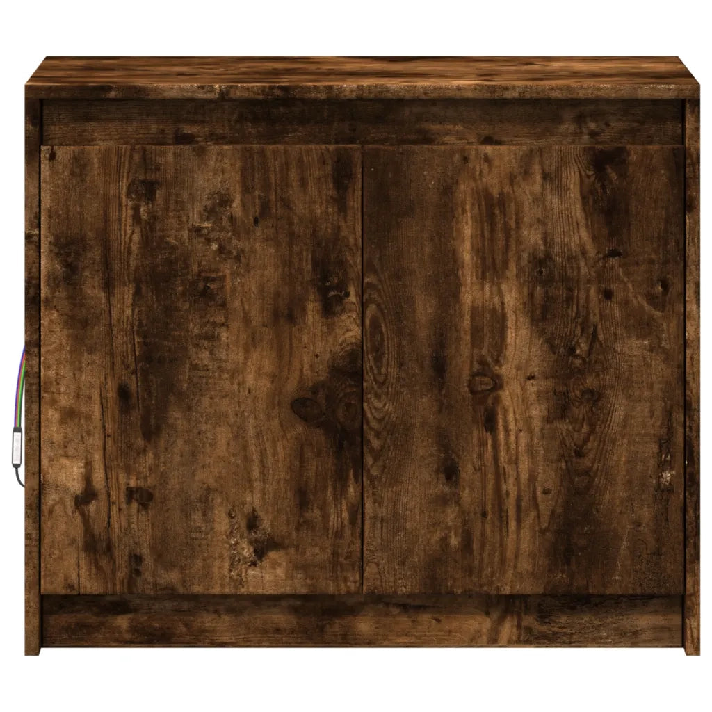 Credenza con LED Rovere Fumo 72x34x61 cm in Legno Multistrato 852177