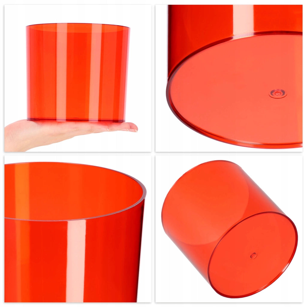 Vaso da fiori KADAX rotondo in plastica, 15 cm, rosso