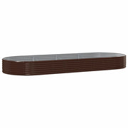 Fioriere | Cassetta per fiori | Letto Giardino Acciaio Zincato 373x140x36 cm Marrone