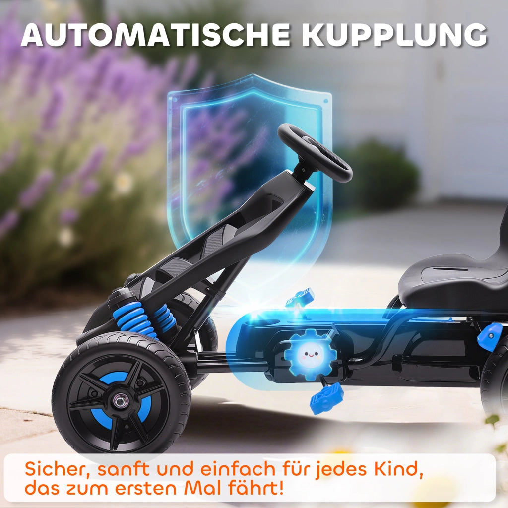 Go-kart a pedali per bambini con freno e ruote antiscivolo ¨C zephmum ¨C Blu