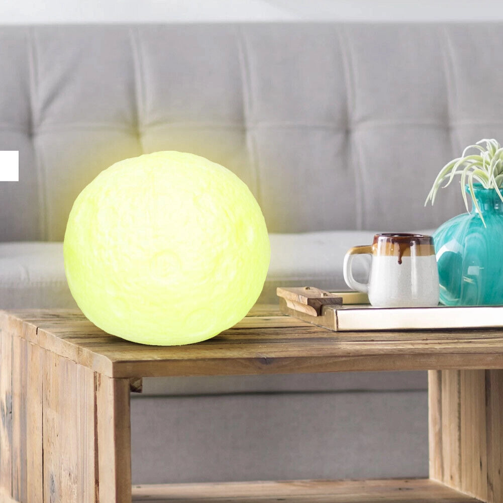 Lampada da Tavolo Luna Luce LED RGB con Telecomando Moon Lamp 11,5cm a Batteria