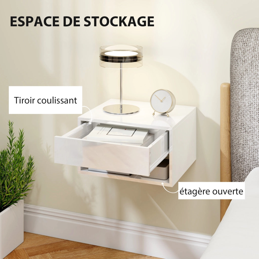 Comodini da parete ¨C zephmum ¨C 2 pezzi, bianco, 37x32x21 cm