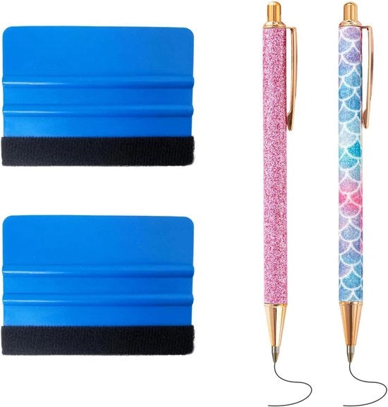 Set di 2 graffette e pennarelli retrattili - Stifelle metalliche per progetti di pittura DIY - Pennarelli lucidi - Strumenti per la pittura e pennarelli