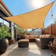 Ombrello per esterno in HDPE, schermo solare quadrato, colore creme, dimensioni 3,66*3,66m