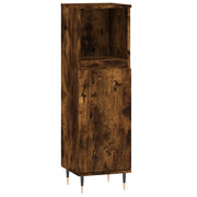Armadietto Bagno | Armadio da bagno Rovere Fumo 30x30x100 cm in Legno Multistrato