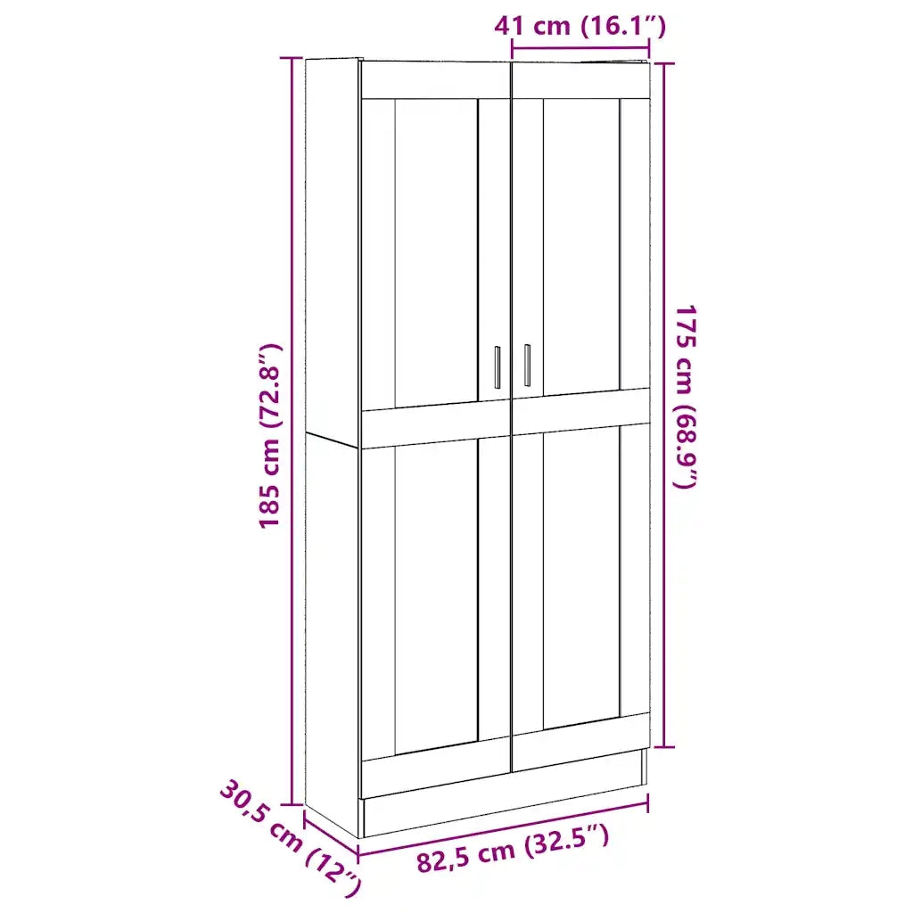Credenza Legno Antico 82,5x30,5x185 cm in Truciolato
