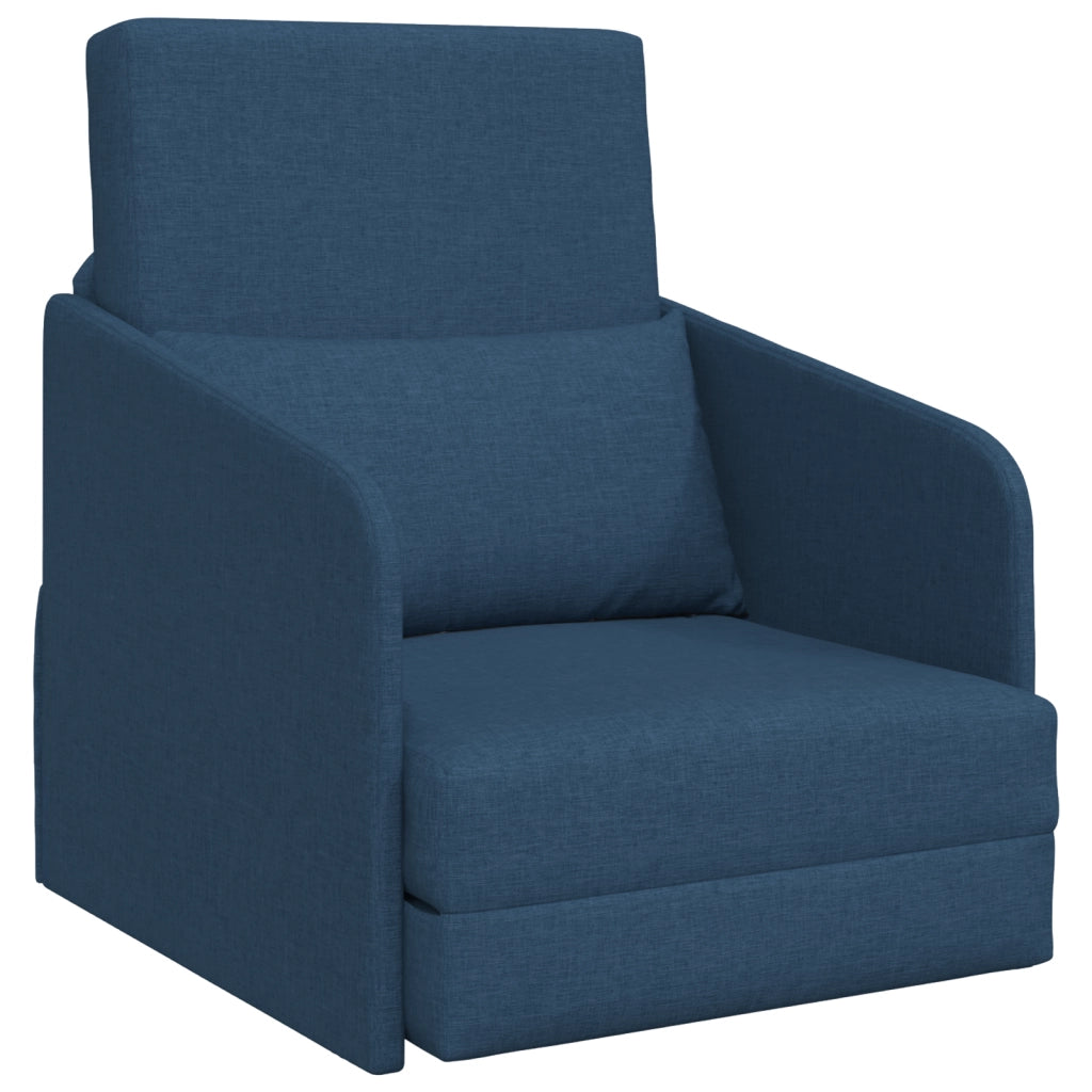 Divano Letto da Terra 2-in-1 Blu 65x80x83 cm Tessuto