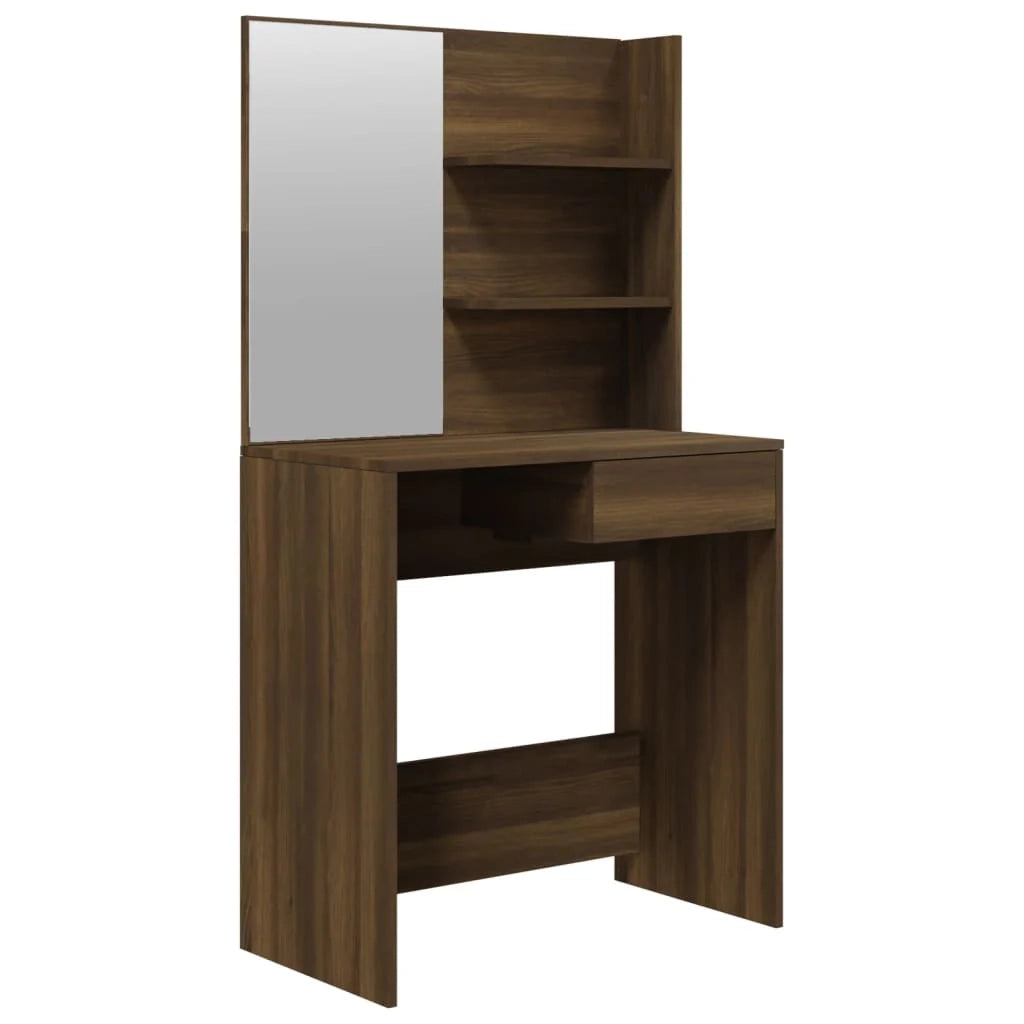 Toletta dal design contemporaneo con specchio 74,5 x 40 x 141 cm marrone 02_0006344