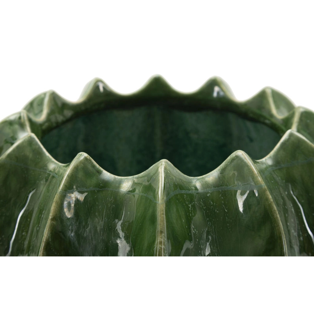 Vaso Decorativo VKH849, Verde, Ceramica, 22x22x13,5 cm