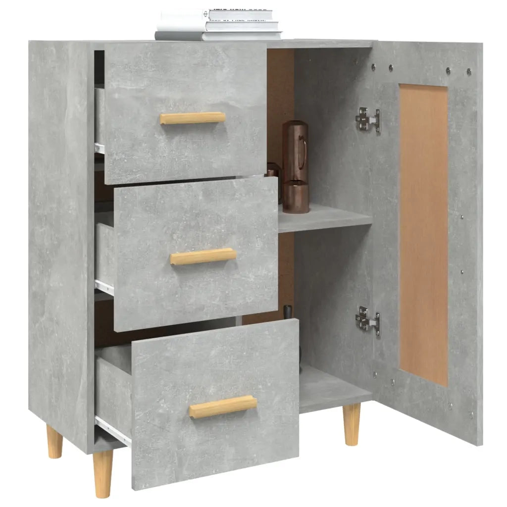 Credenza | Madia | Buffet da pranzo | Armadio da pranzo Grigio Cemento 69,5x34x90 cm in Legno Multistrato