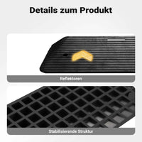 Rampa in gomma per marciapiede e soglia 901,7x457,2x76,2 mm max 50 t con elementi riflettenti