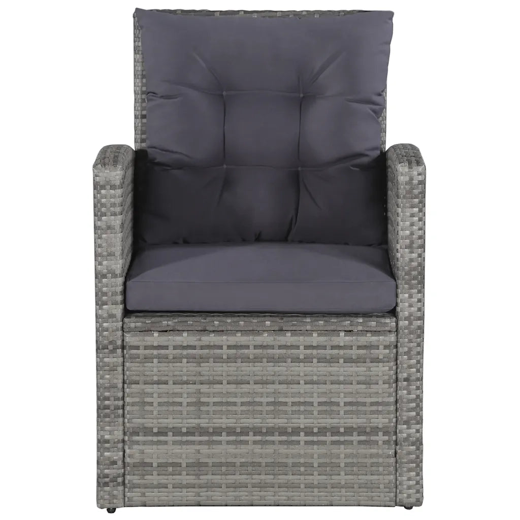 Set Divani da Giardino 6 pz con Cuscini in Polyrattan Grigio 43960