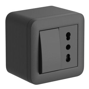 CASSETTA FIXA DA PARETE P/INT. 1 BIP+DEVIAT. NERA- ELECTRALINE- 1,0 pz