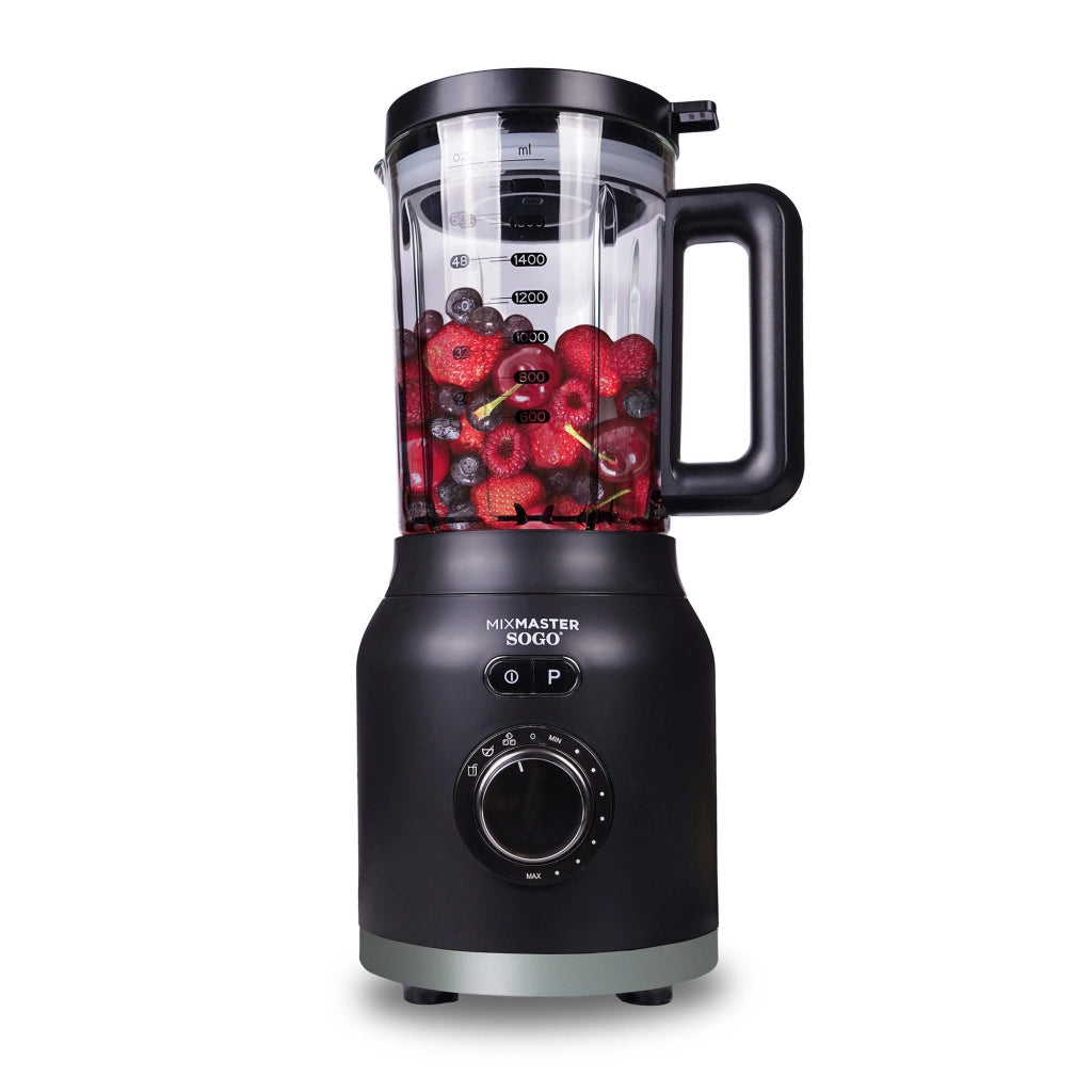 Frullatore da cucina con caraffa vetro 1800ml, 3 programmi automatici, lame acciaio inox 6 lame 1200W - SOGO