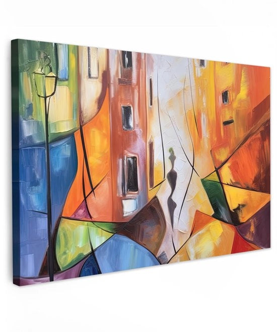 Dipinto a olio su tela 120x80 cm - Decorazione per parete - Arte astratta - Quadro in legno - Certificato FSC - Robusto e stabile - Tela di lino
