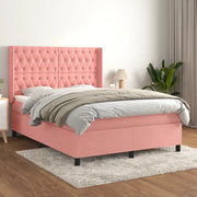 Giroletto a Molle con Materasso Rosa 140x190 cm in Vellutocod mxl 74761