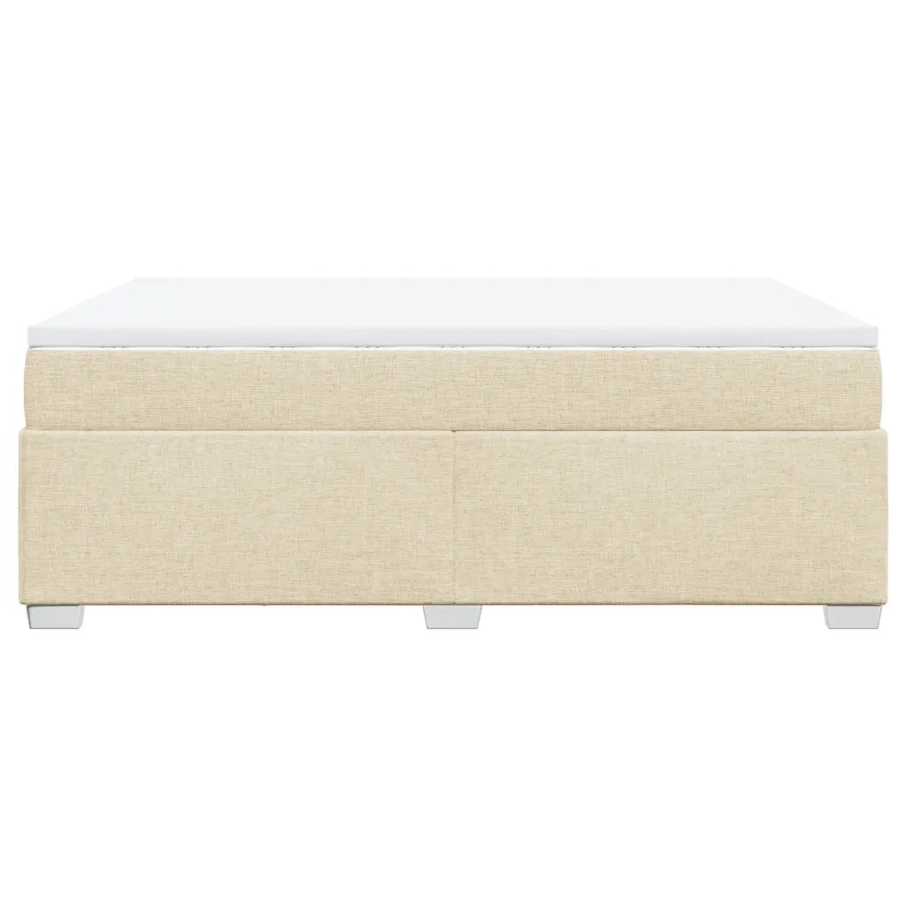 vidaXL Giroletto a Molle con Materasso Crema 160x200 cm in Tessuto
