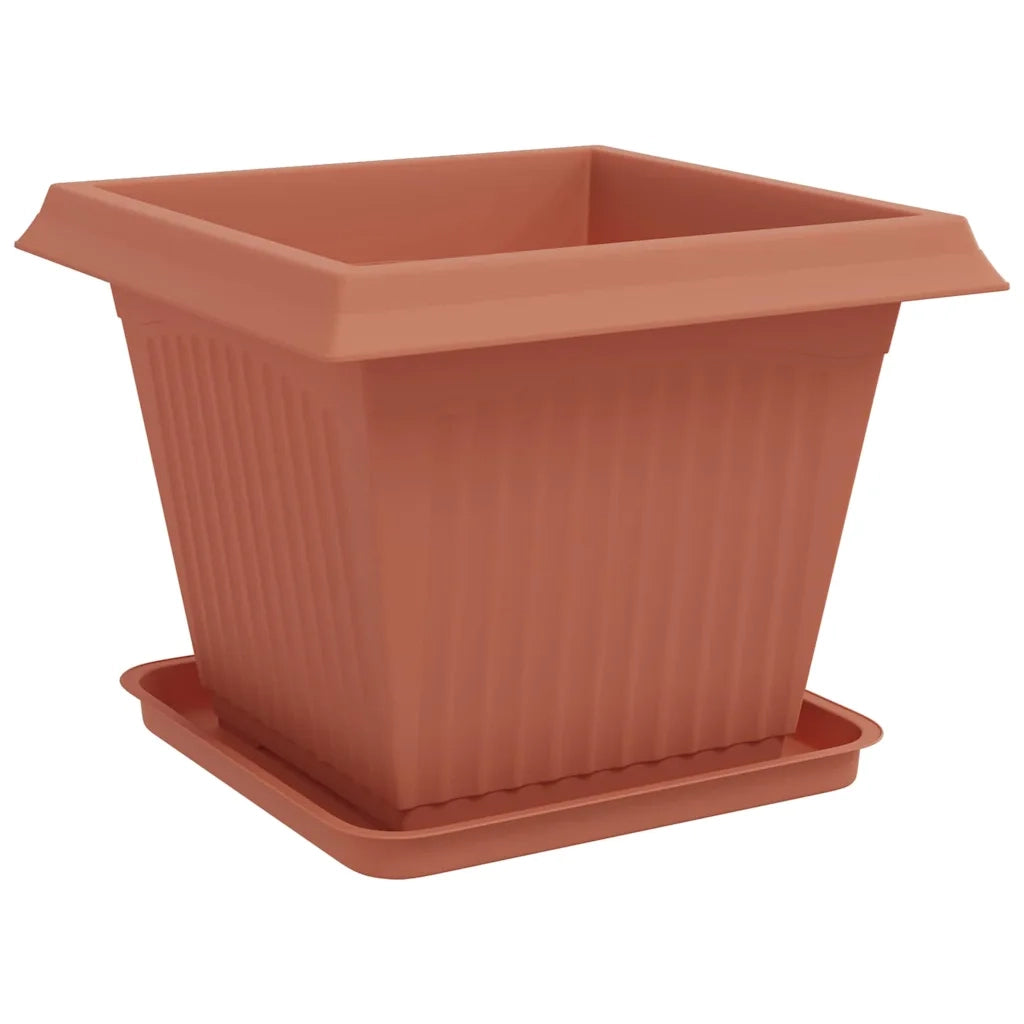Fioriere | Cassetta per fiori | Vasi per Piante 6 pz Rosso Mattone 43 x 43 x 33,5 cm Plastica
