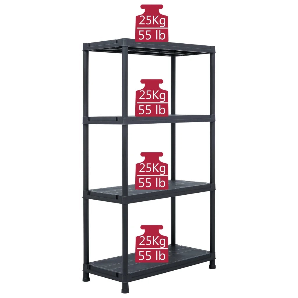 Scaffali 2 pz 60x30x138 cm Nero in Plastica CFW1565329