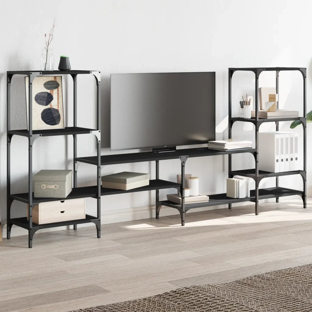 Mobile Porta TV Nero 206,5x28,5x95 cm in Legno Multistratocod mxl 114721