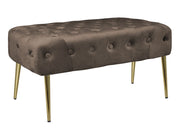Panca Imbottita Divanetto In Velluto Sgabello A Pie Di Letto Con Gambe In Metallo Dorato Panchina Ingresso Legno Massello Pouf - Testa di moro