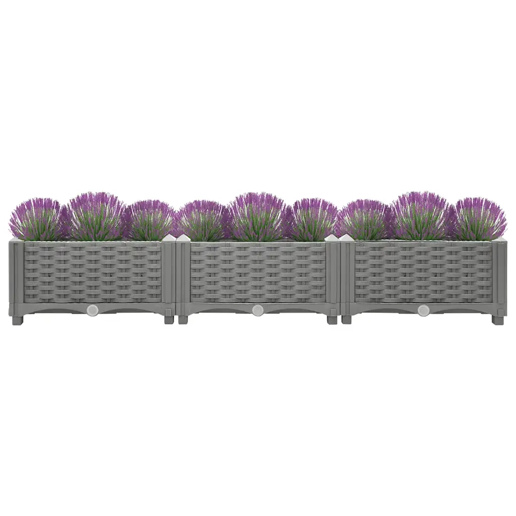 Fioriera Rialzata-Vaso da Esterno-Fioriera Elevata 120x40x23 cm in Polipropilene 427543