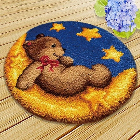 Set di Punti per Tappezzeria - Tappeto a Punti 50 x 36 cm - Tappetare a Punti DIY - Set di Punti Manuale - Adatto per Bambini/Adulti - Incluso Kit di Ganci di Ferro