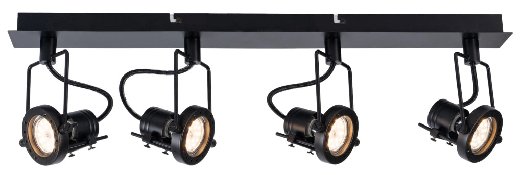 Plafoniera industrial retro nera Fiji 2 4xGU10 Reality