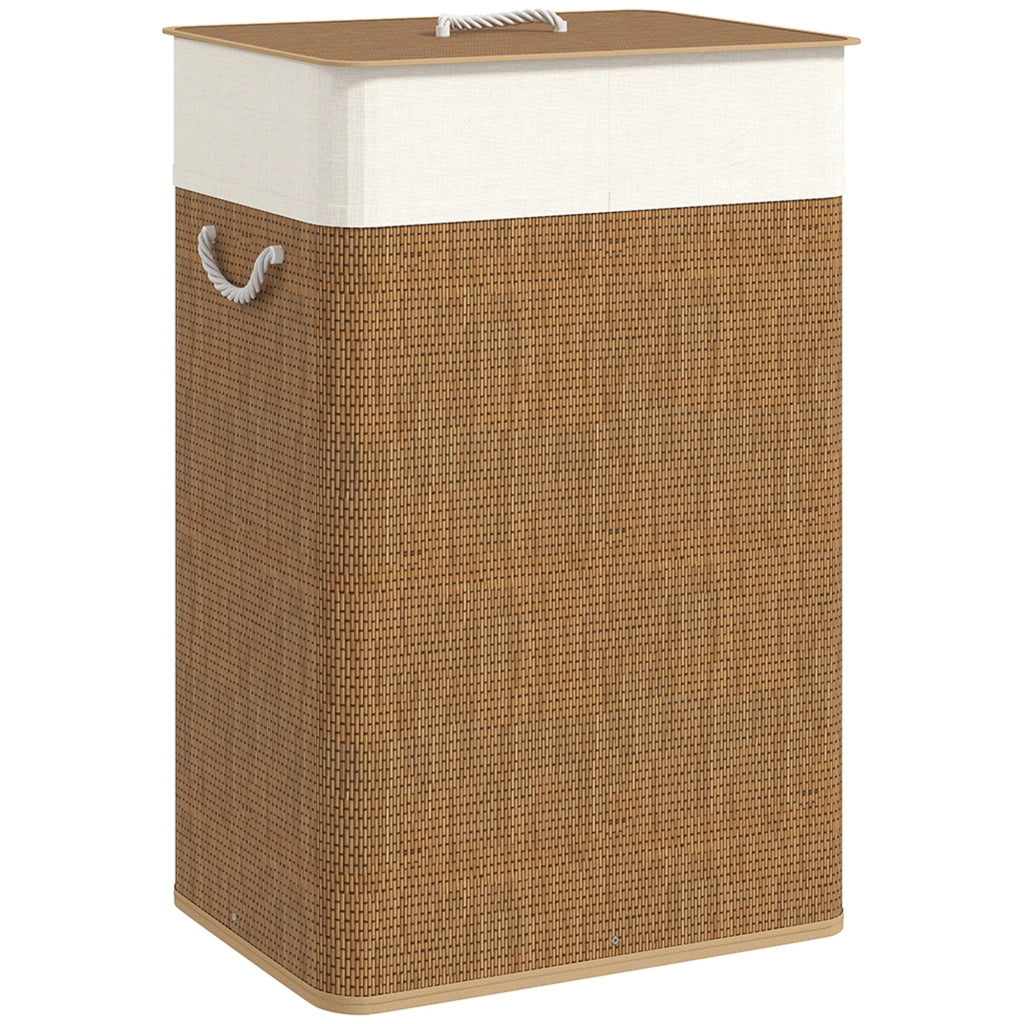Cestino Portabiancheria in Bamb¨´ ¨C zephmum ¨C Marrone, 72L, Coperchio e Maniglie in Corda