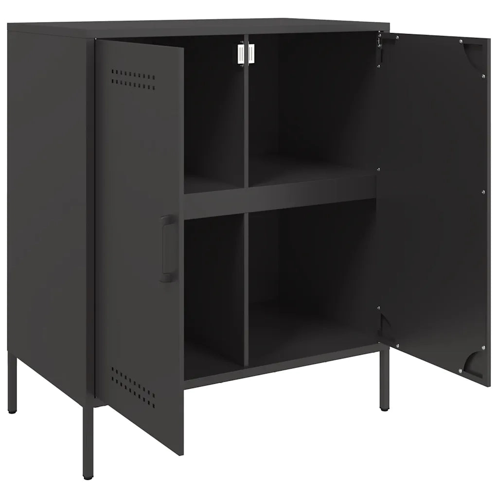 Credenza Nera 68x39x79 cm in Acciaio 842976