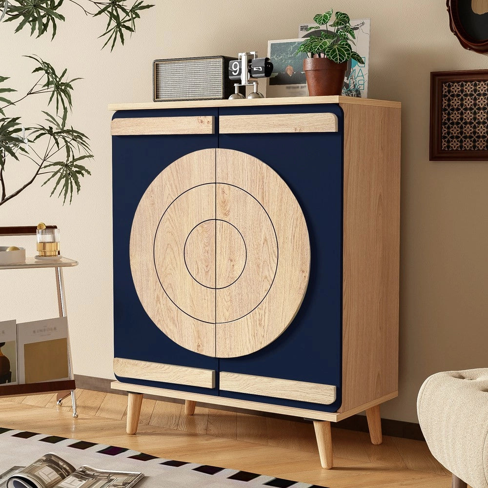 Scarpiera Moderna con Ante Geometriche e Ripiani ¨C MINIMAL ¨C Legno