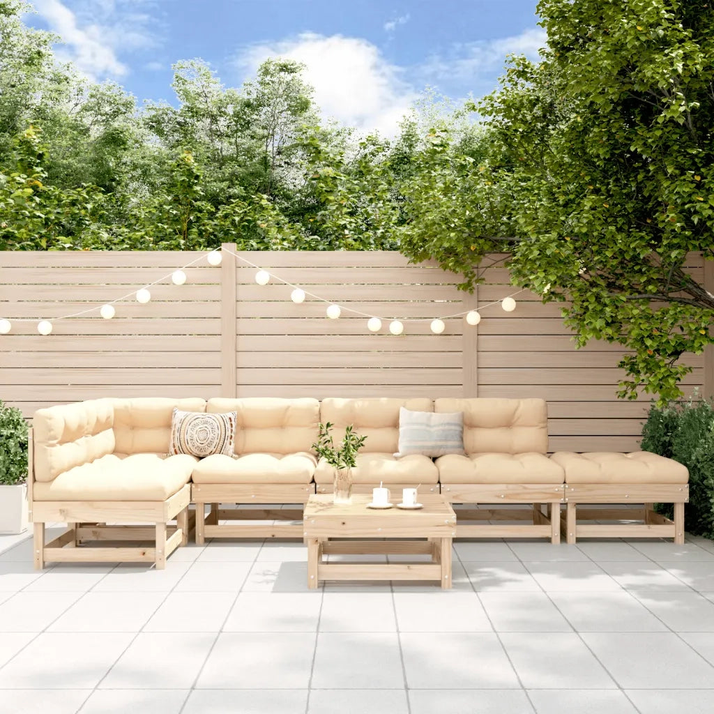Set Salotto da Giardino 7 pz in Legno Massello di Pino 3186508
