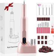 Set di viti elettriche, Drilling a viti elettrica senza cavo con 12 punte, Velocità regolabile Set di manicure e pedicure elettrico per uso domestico e professionale, Set di viti elettriche portatile con base ricaricabile