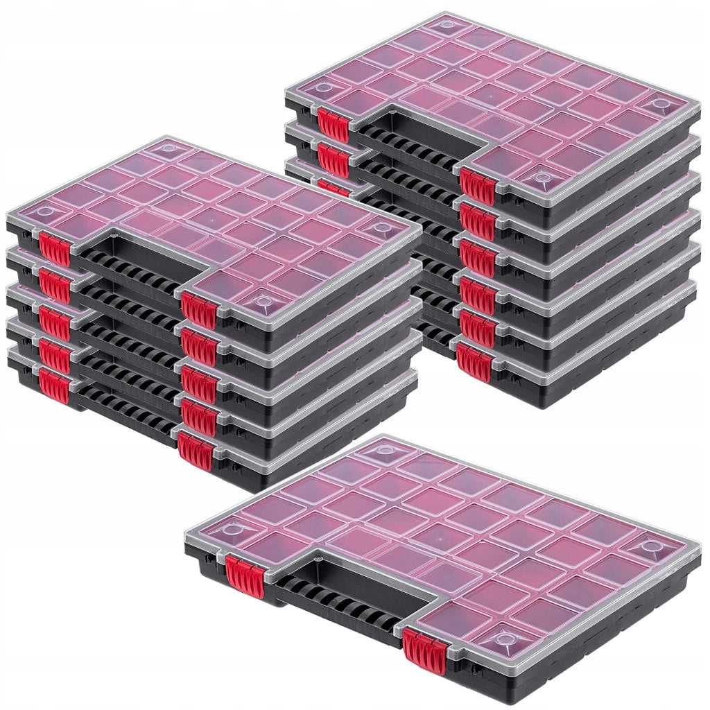 Set di 12 contenitori organizer per officina KADAX con 21 cassetti, ideali per garage.