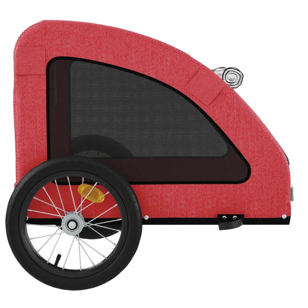 Rimorchio da Bici per Animali Rosso Oxford e Ferro 93957