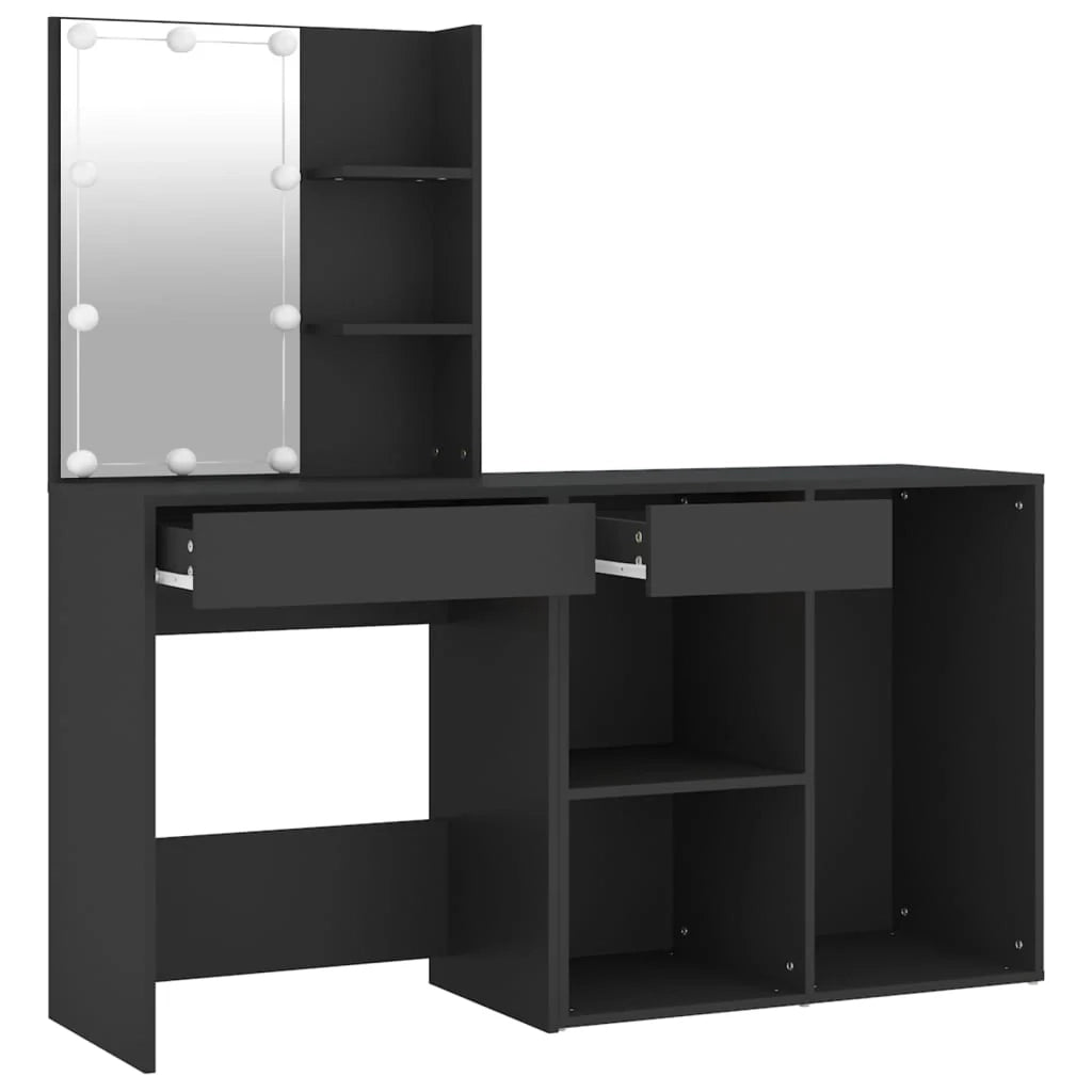 Toletta LED con mobiletto 60 x 40 x 140 cm legno ingegnerizzato nero 02_0006287