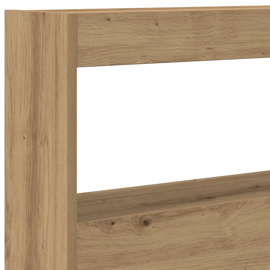 Testiera con Contenitore a LED Rovere Artigianale 180x17x102 cm