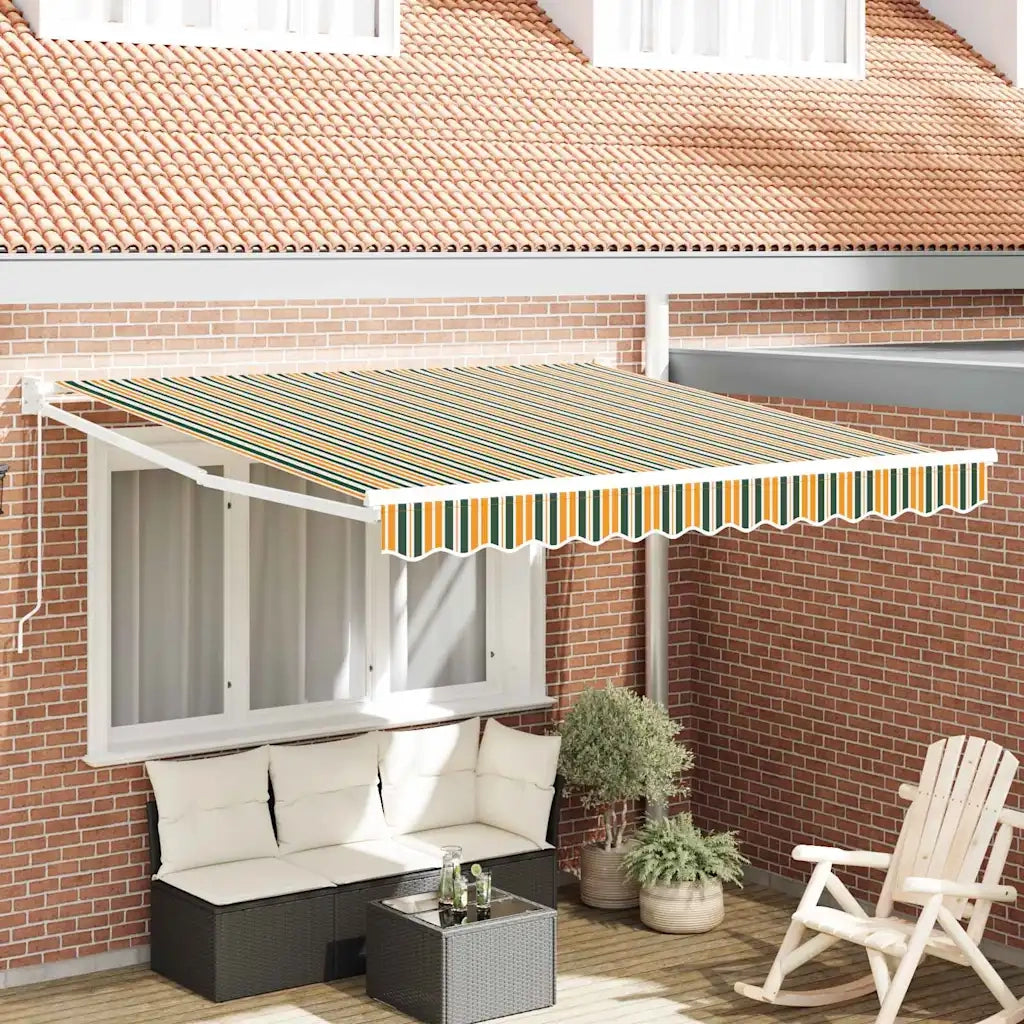 Tenda da Sole-Tenda parasole per Patio Verde e Giallo 300 x 250 x 165 cm Poliestere 449176