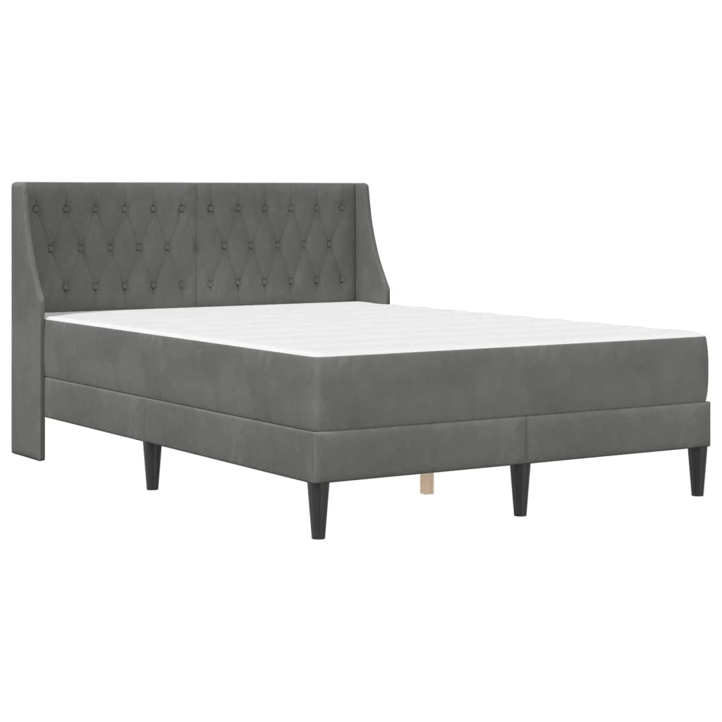 Struttura letto con materasso Grigio scuro 160 x 200 cm Velluto 3414808