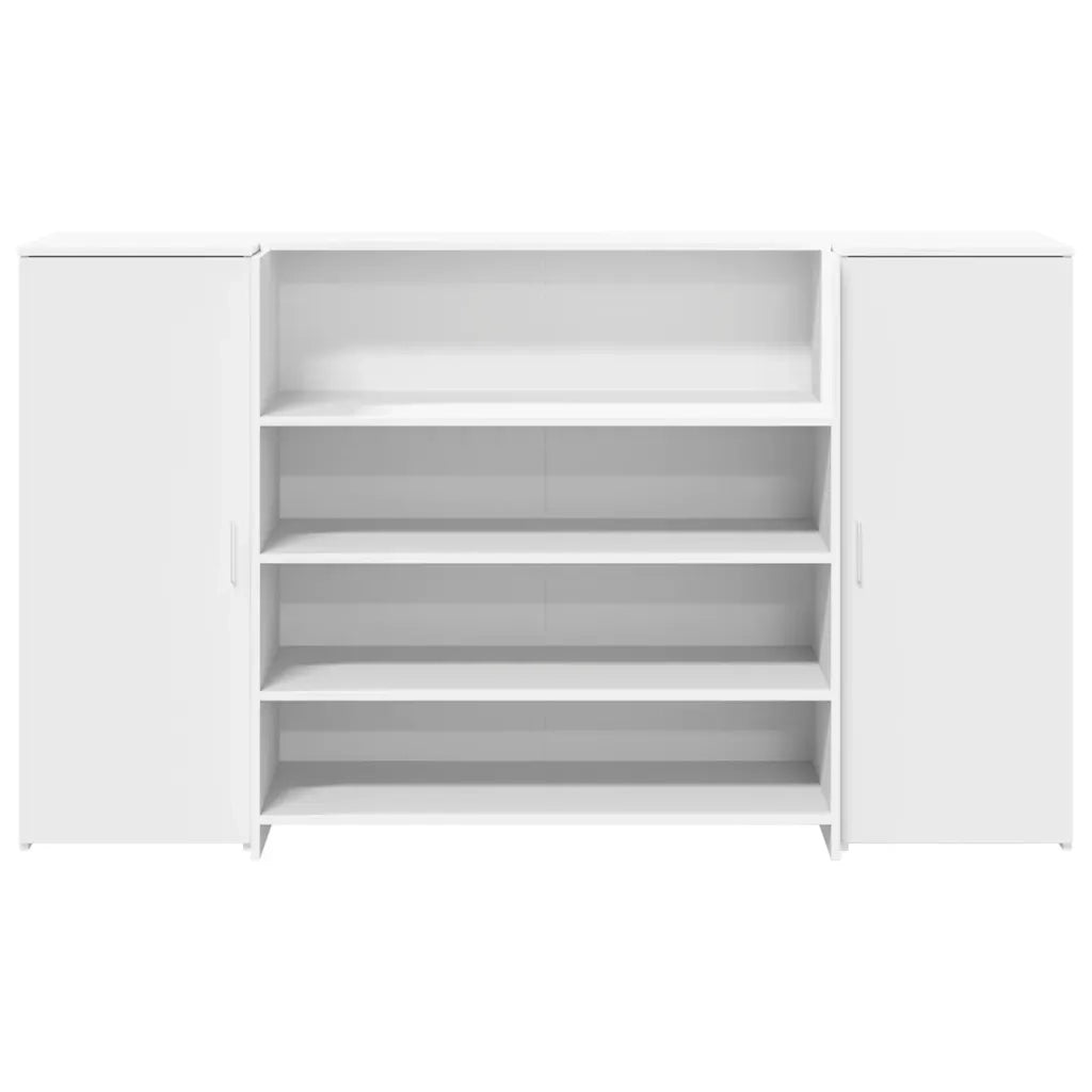 Scrivania per Reception Bianca 180x50x103,5 cm in Legno Massello 3324169