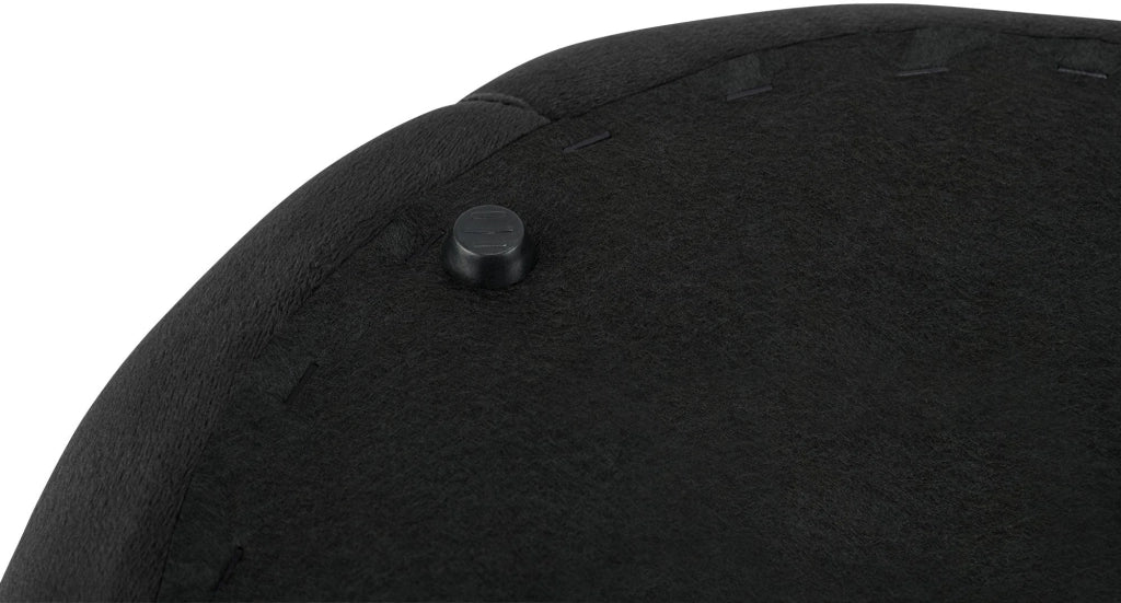 Pouf Drancy in velluto trapuntato nero,M