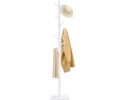 Capocassettiera a forma di albero in legno massello per ingresso e soggiorno - 180cm di altezza - 8 ganci - piastra antiscivolo - 3 posizioni di regolazione - bianco