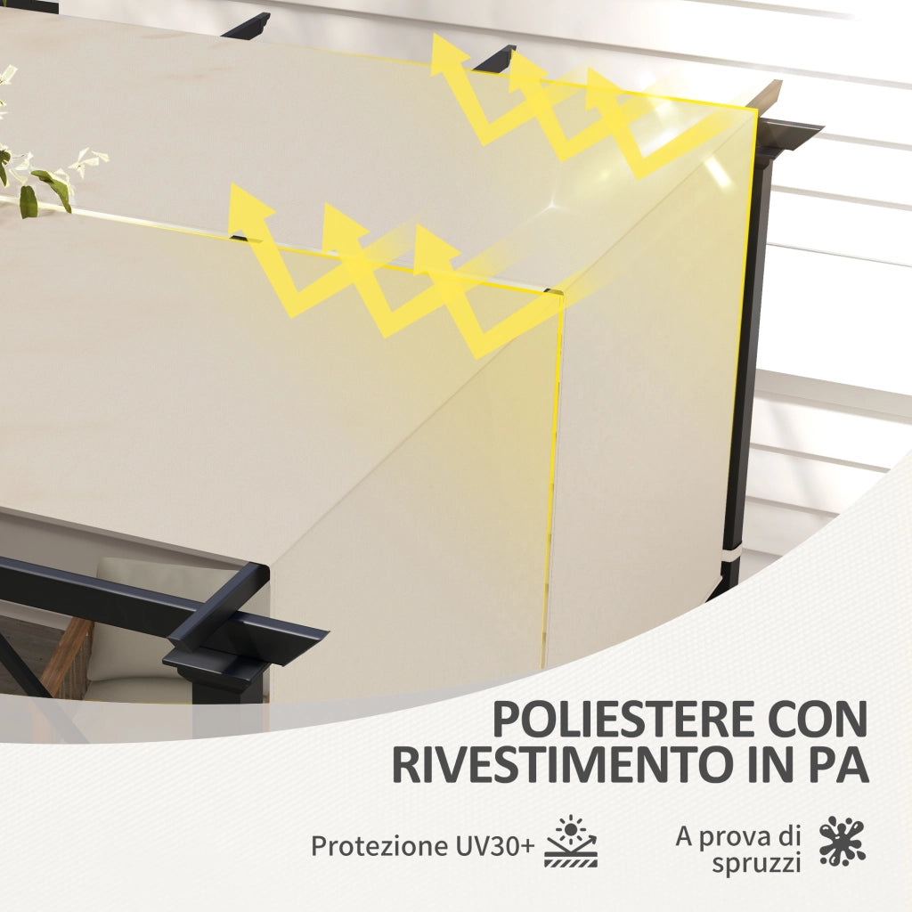 Copertura per Gazebo Pergola ¨C zephmum ¨C Poliestere 488x122 cm Kaki