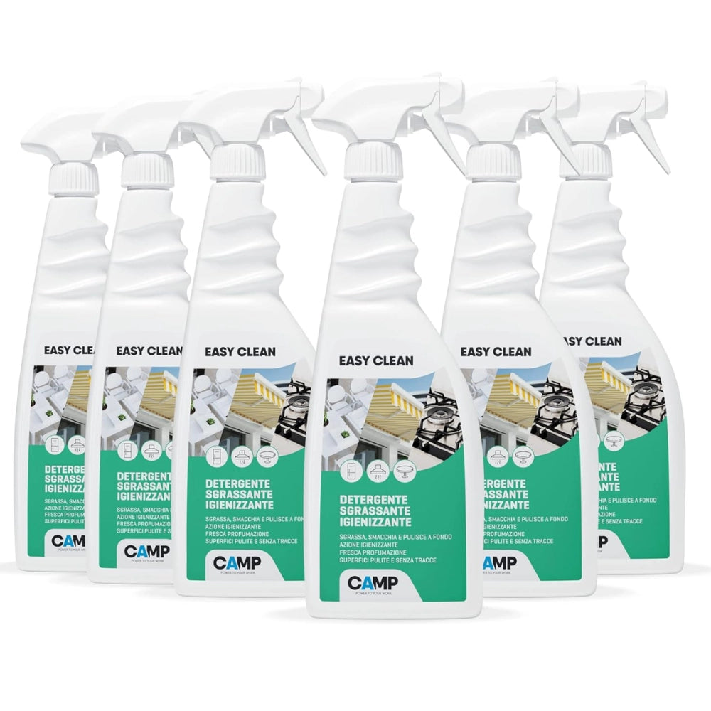 Kit 6 easy clean da 750 ml detergente sgrassante igienizzante universale